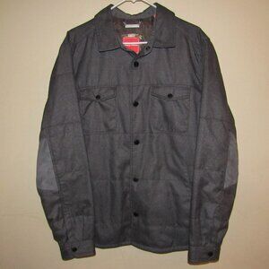 Tommy Bahama Charcoal Gray Snap Front Utility Jacket Men's Large Tropical Lined